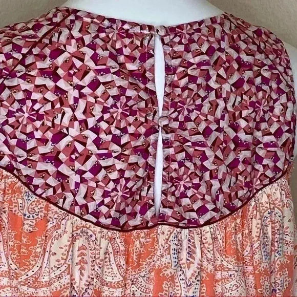 Umgee USA flowing boho bohemian tank top flowey keyhole  back size small - Picture 2 of 4